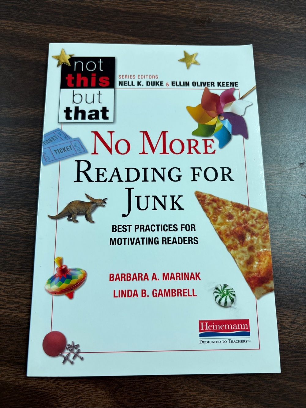 Heinemann "No More Reading for Junk" Book - White Cover with Red Title